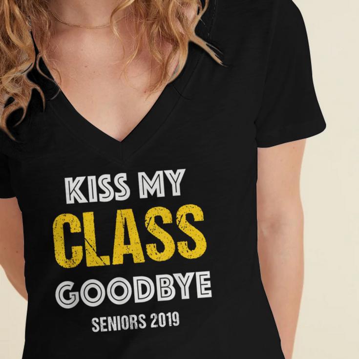 Kiss My Class Goodbye Shirt 2019 Graduation Shirt Women's Jersey Short Sleeve Deep V-Neck Tshirt