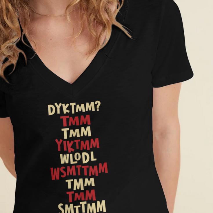 Do You Know The Muffin Man DYKTMM Nostalgia Quote Women's Jersey Short Sleeve Deep V-Neck Tshirt Do You Know The Muffin Man DYKTMM Nostalgia Quote Women's Jersey Short Sleeve Deep V-Neck Tshirt