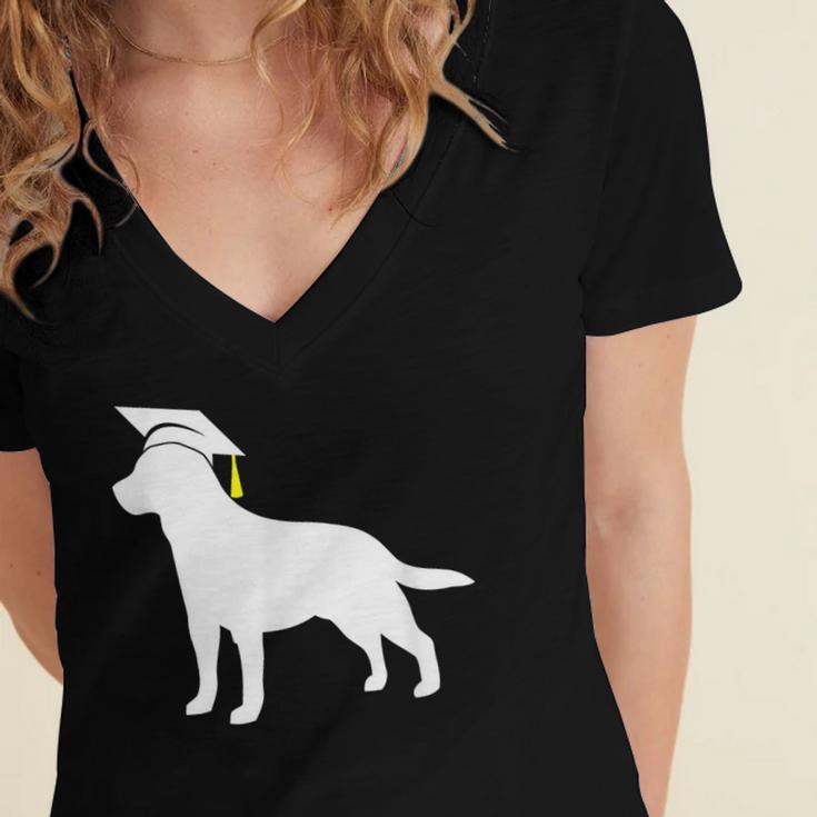 Labrador Retriever Graduation Dog Graduate For Men Women Kids Women's Jersey Short Sleeve Deep V-Neck Tshirt