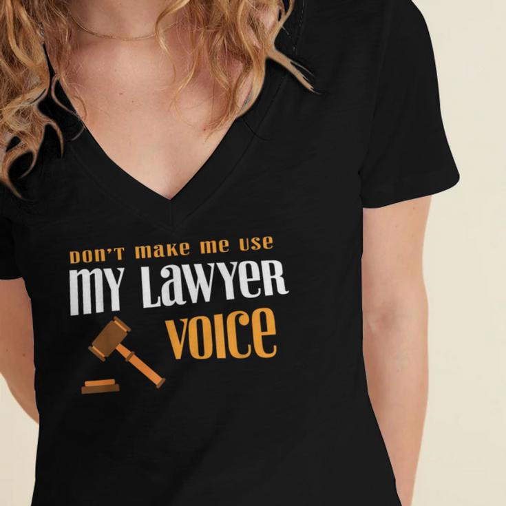 Lawyer Voice Attorney Law School Student Graduation Women's Jersey Short Sleeve Deep V-Neck Tshirt