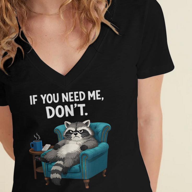 Lazy Raccoon Sarcastic Introvert Humor Japanese Animal Women's Jersey Short Sleeve Deep V-Neck Tshirt Lazy Raccoon Sarcastic Introvert Humor Japanese Animal Women's Jersey Short Sleeve Deep V-Neck Tshirt