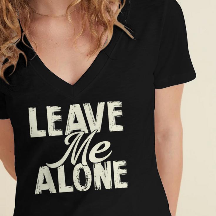 Leave Me Alone I Introvert Women's Jersey Short Sleeve Deep V-Neck Tshirt Leave Me Alone I Introvert Women's Jersey Short Sleeve Deep V-Neck Tshirt