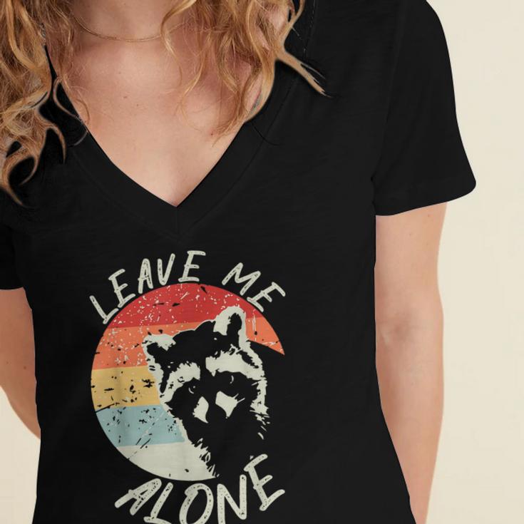 Leave Me Alone Raccoon Lover Introvert Antisocial Shy INTP Women's Jersey Short Sleeve Deep V-Neck Tshirt Leave Me Alone Raccoon Lover Introvert Antisocial Shy INTP Women's Jersey Short Sleeve Deep V-Neck Tshirt