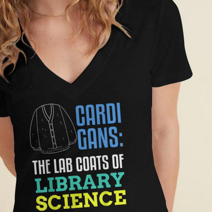 Librarian Library Science Major Masters Degree Graduation Women's Jersey Short Sleeve Deep V-Neck Tshirt