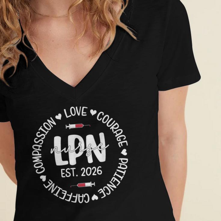 Licensed Practical Nurse Est 2026 LPN LVN Nursing Graduation Women's Jersey Short Sleeve Deep V-Neck Tshirt