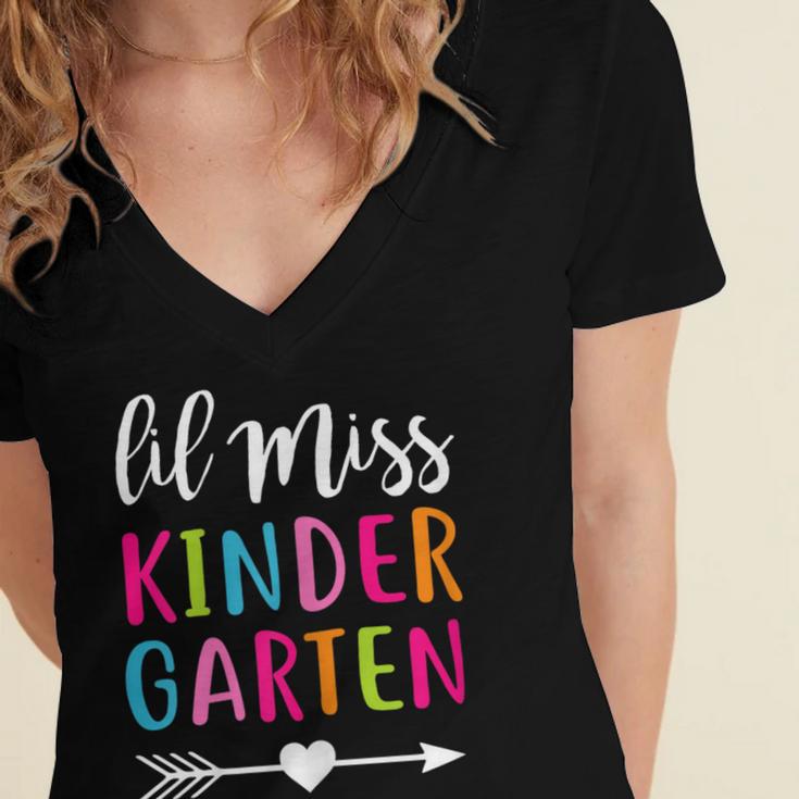 Lil Miss Kindergarten Grad Shirt Graduation Shirts 2018 Women's Jersey Short Sleeve Deep V-Neck Tshirt