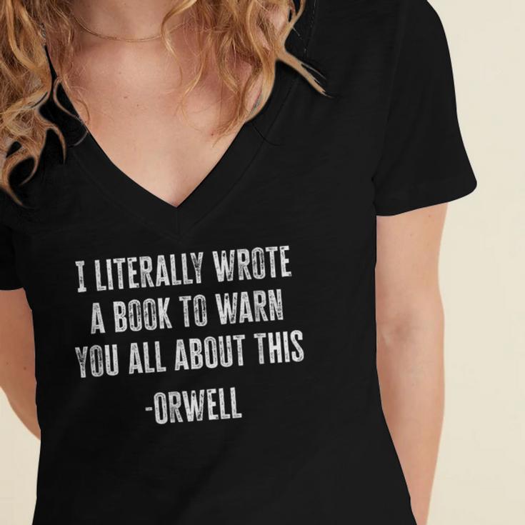 I Literally Wrote A Book To Warn You All About This Women's Jersey Short Sleeve Deep V-Neck Tshirt