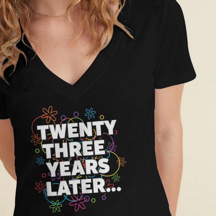 Literary Twenty Three Years Later Bookish Nostalgia Women's Jersey Short Sleeve Deep V-Neck Tshirt Literary Twenty Three Years Later Bookish Nostalgia Women's Jersey Short Sleeve Deep V-Neck Tshirt