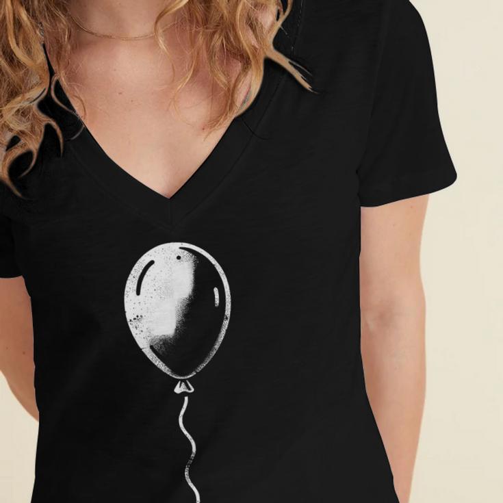 Lone Balloon Celebration Individualistic Introvert Party Women's Jersey Short Sleeve Deep V-Neck Tshirt