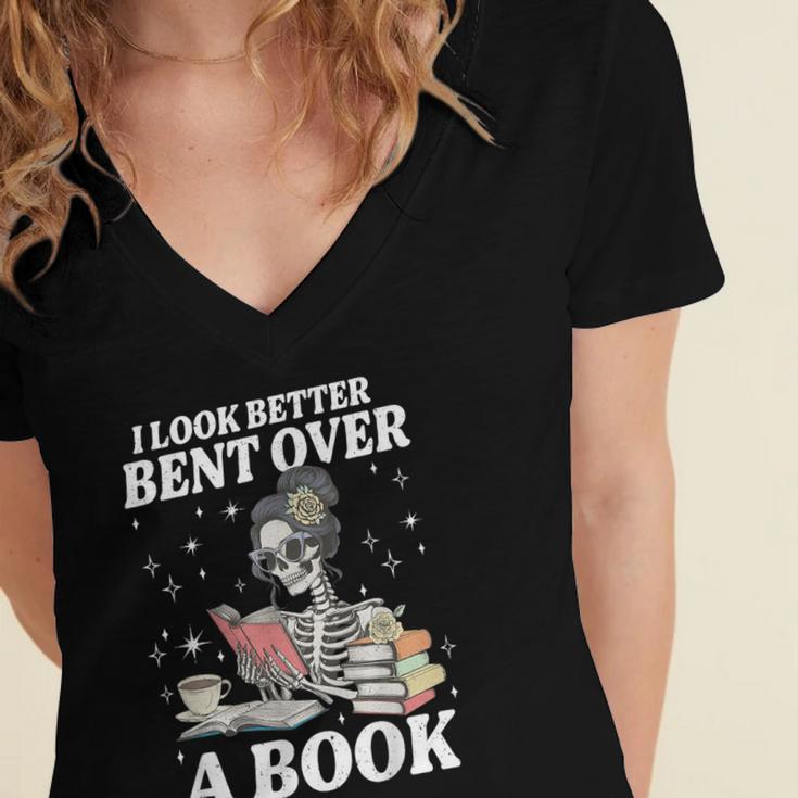 I Look Better Bent Over A Book Book Lover Women's Jersey Short Sleeve Deep V-Neck Tshirt