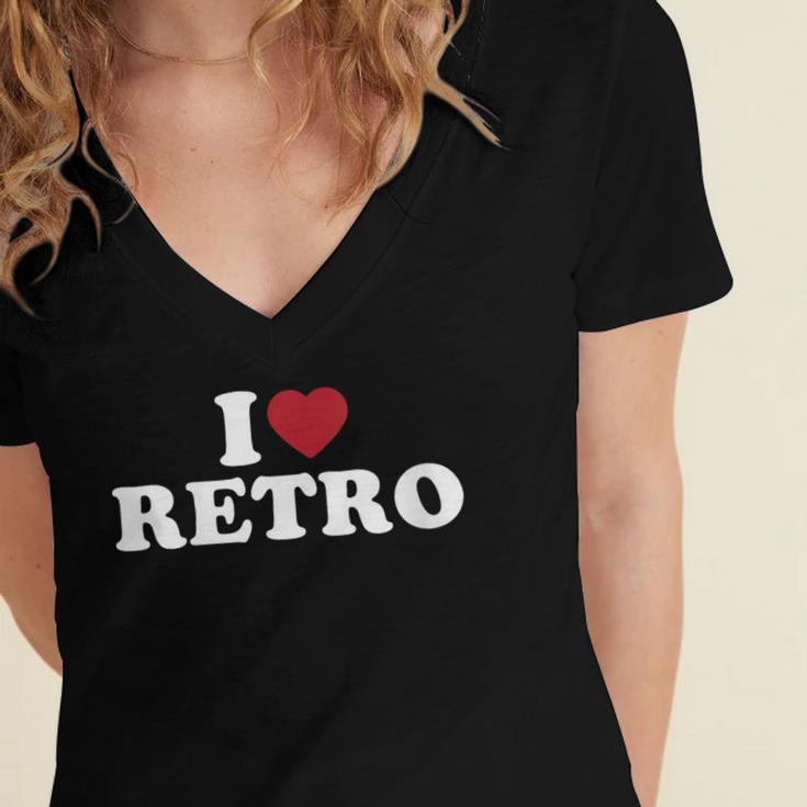 I Love Retro Vintage 80s 90s Nostalgia Women's Jersey Short Sleeve Deep V-Neck Tshirt I Love Retro Vintage 80s 90s Nostalgia Women's Jersey Short Sleeve Deep V-Neck Tshirt