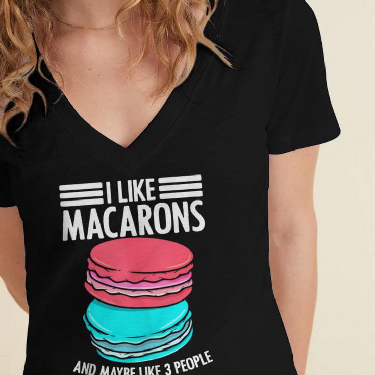 Macaroons Dessert Antisocial Introvert Pastries Food Lover Women's Jersey Short Sleeve Deep V-Neck Tshirt Macaroons Dessert Antisocial Introvert Pastries Food Lover Women's Jersey Short Sleeve Deep V-Neck Tshirt