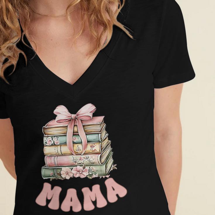 Mama Book First Chapter Birthday Family Matching Party Women's Jersey Short Sleeve Deep V-Neck Tshirt Mama Book First Chapter Birthday Family Matching Party Women's Jersey Short Sleeve Deep V-Neck Tshirt