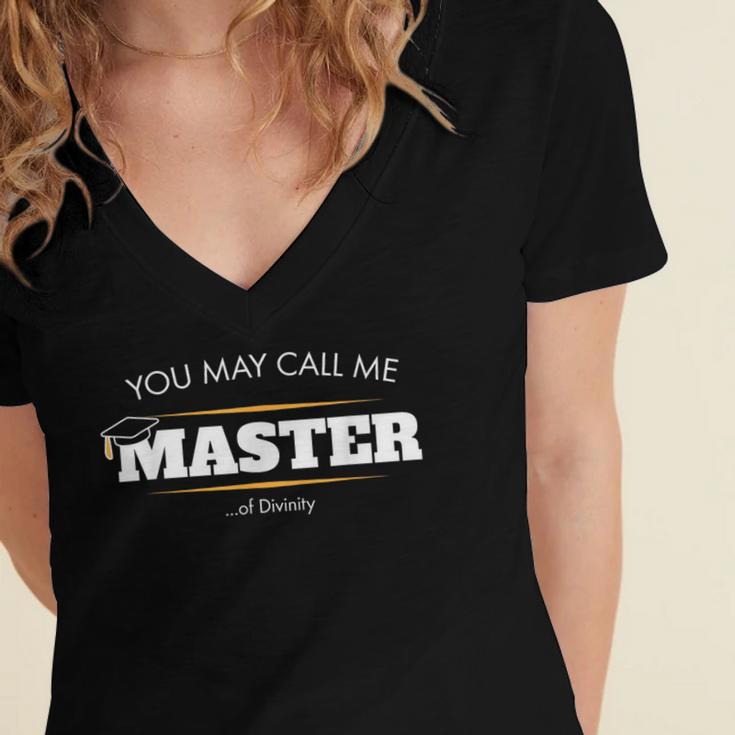 Master Of Divinity Shirt Graduation 2020 Women's Jersey Short Sleeve Deep V-Neck Tshirt