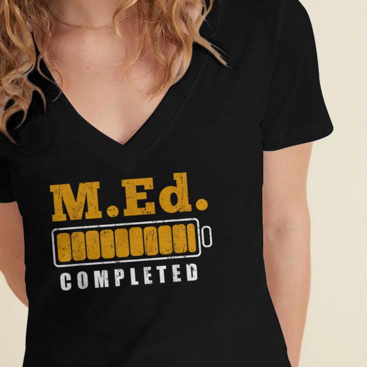 Master Graduation Completed Master Of Education Teacher Men Women Women's Jersey Short Sleeve Deep V-Neck Tshirt