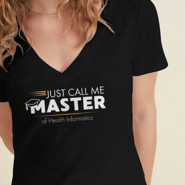 Master Of Health Informatics Shirt Graduation Women's Jersey Short Sleeve Deep V-Neck Tshirt