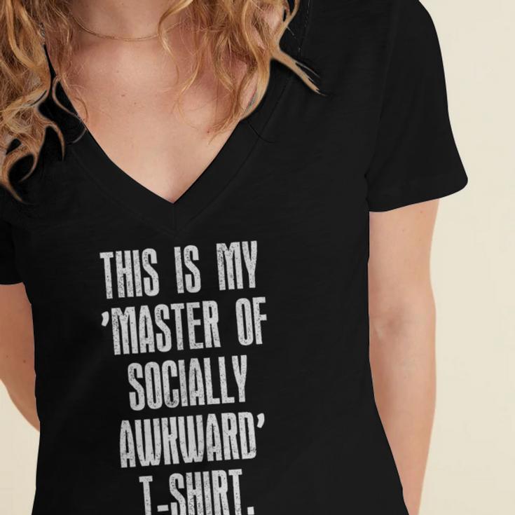 This Is My Master Of Socially Awkward Anti Social Introvert Women's Jersey Short Sleeve Deep V-Neck Tshirt This Is My Master Of Socially Awkward Anti Social Introvert Women's Jersey Short Sleeve Deep V-Neck Tshirt