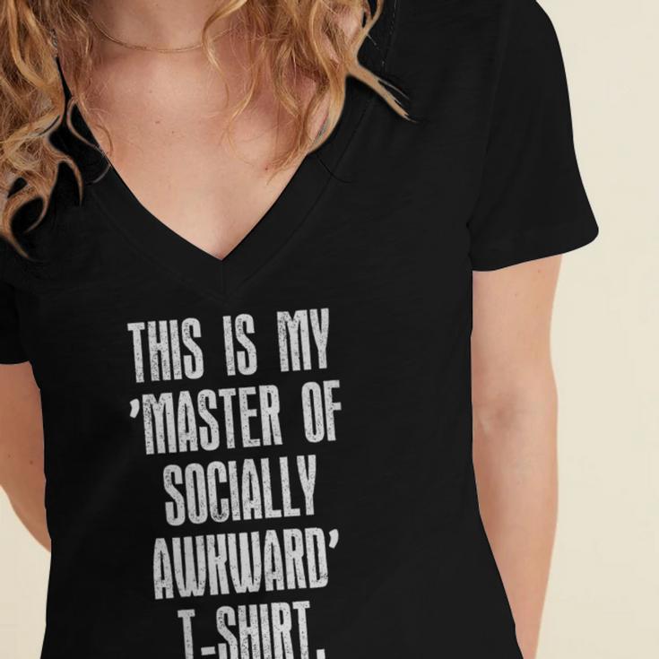 This Is My Master Of Socially Awkward Anti Social Introvert Women's Jersey Short Sleeve Deep V-Neck Tshirt This Is My Master Of Socially Awkward Anti Social Introvert Women's Jersey Short Sleeve Deep V-Neck Tshirt