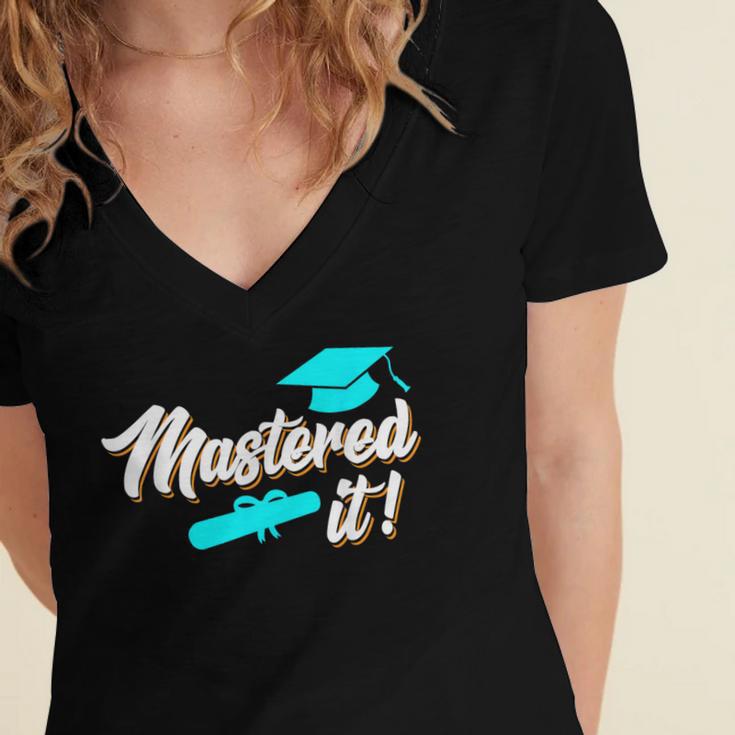 Mastered It Master Graduation Man Master 2026 Women's Jersey Short Sleeve Deep V-Neck Tshirt