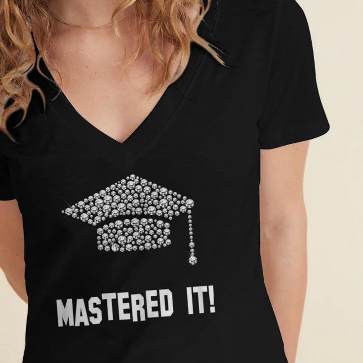 Mastered It Shirt Graduation 2018 Women's Jersey Short Sleeve Deep V-Neck Tshirt