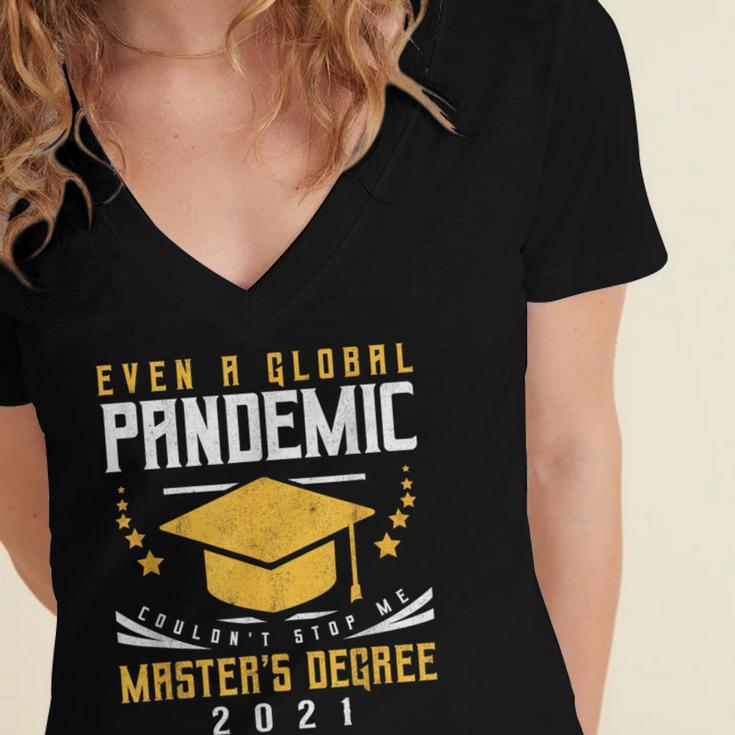 Master's Degree 2021 Master Graduation Graduate Women's Jersey Short Sleeve Deep V-Neck Tshirt