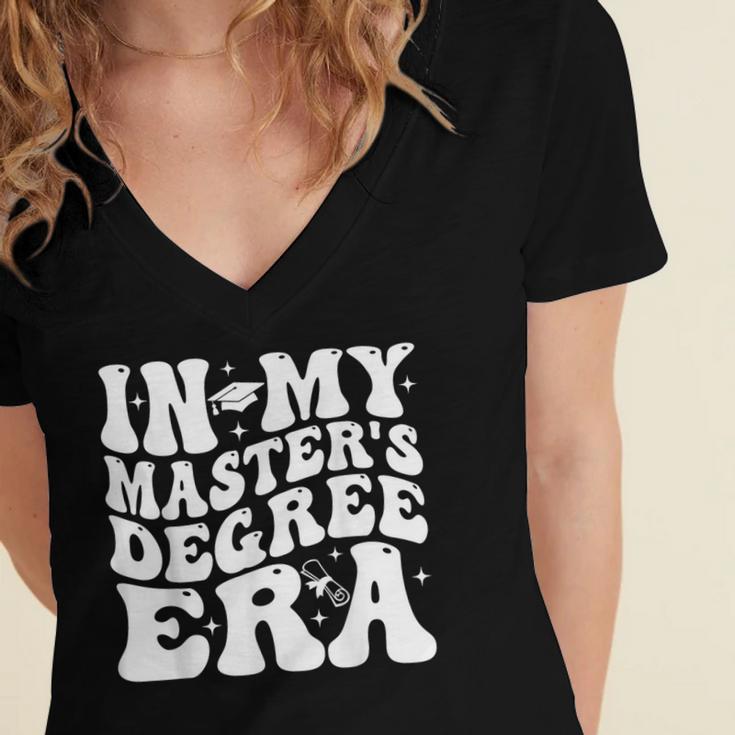 In My Master's Degree Era Graduation Master Degree Women's Jersey Short Sleeve Deep V-Neck Tshirt