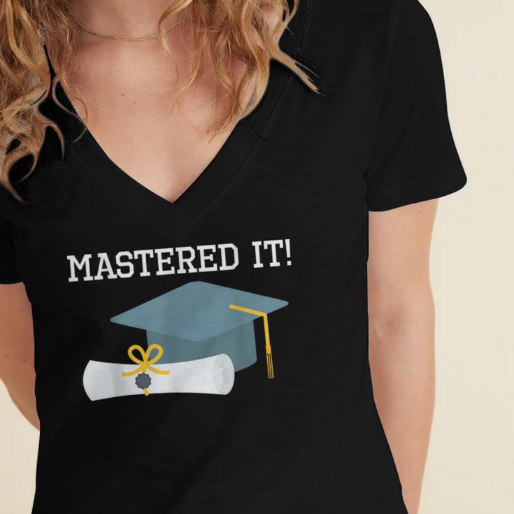 Masters Degree Graduation 2021 Social Work MPH MSW Grad Women's Jersey Short Sleeve Deep V-Neck Tshirt