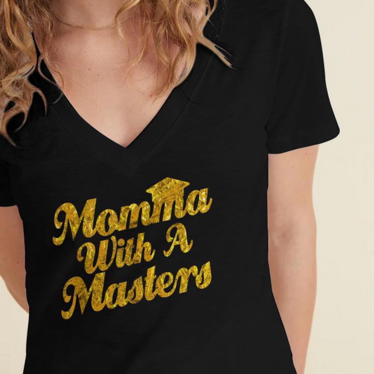 Masters Degree Graduation For Mom Wife Social Work MBA Women's Jersey Short Sleeve Deep V-Neck Tshirt