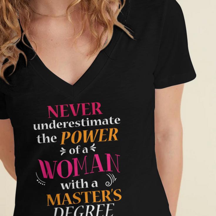 Masters Degree Graduation MPH Social Work Women's Jersey Short Sleeve Deep V-Neck Tshirt