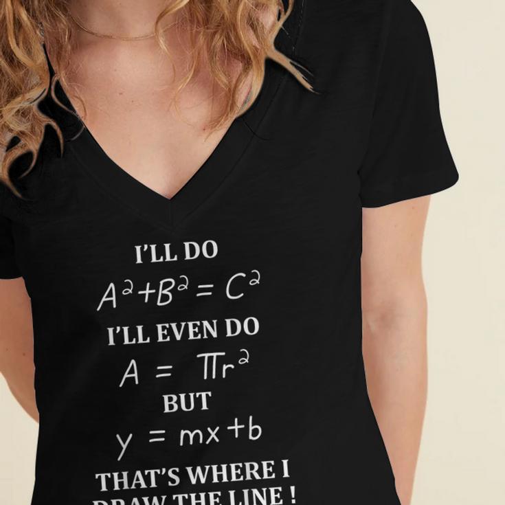 Math Formula Tshirt Graduation Teachers Students Women's Jersey Short Sleeve Deep V-Neck Tshirt