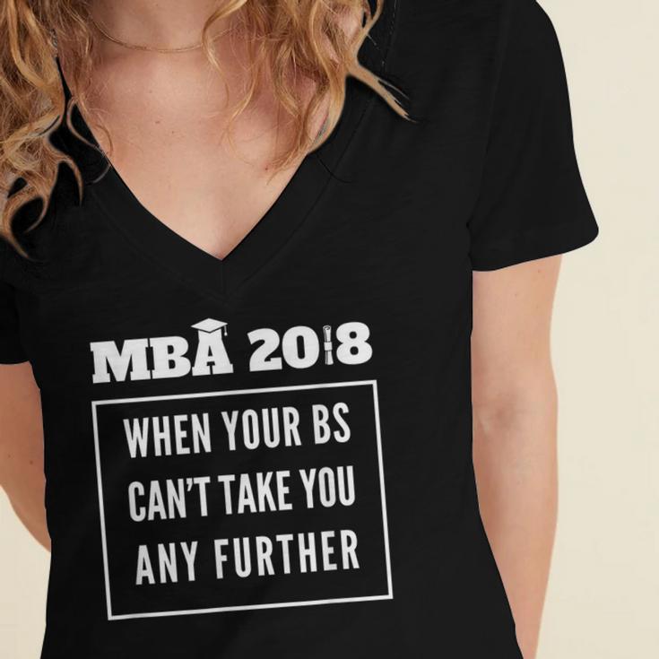 MBA 2018 Graduation Women's Jersey Short Sleeve Deep V-Neck Tshirt