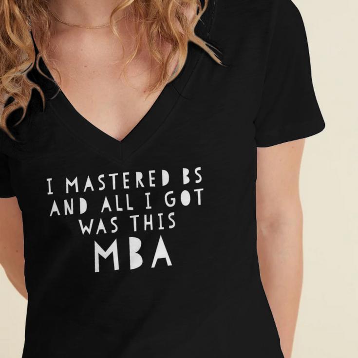 MBA GraduateShirt For Graduation Congrats Grad Women's Jersey Short Sleeve Deep V-Neck Tshirt