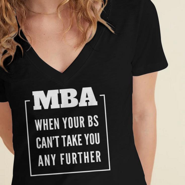 MBA Graduation Women's Jersey Short Sleeve Deep V-Neck Tshirt