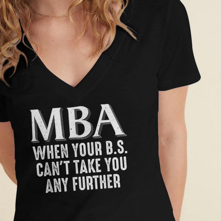 MBA For Men Women Master Degree Graduation Day Women's Jersey Short Sleeve Deep V-Neck Tshirt