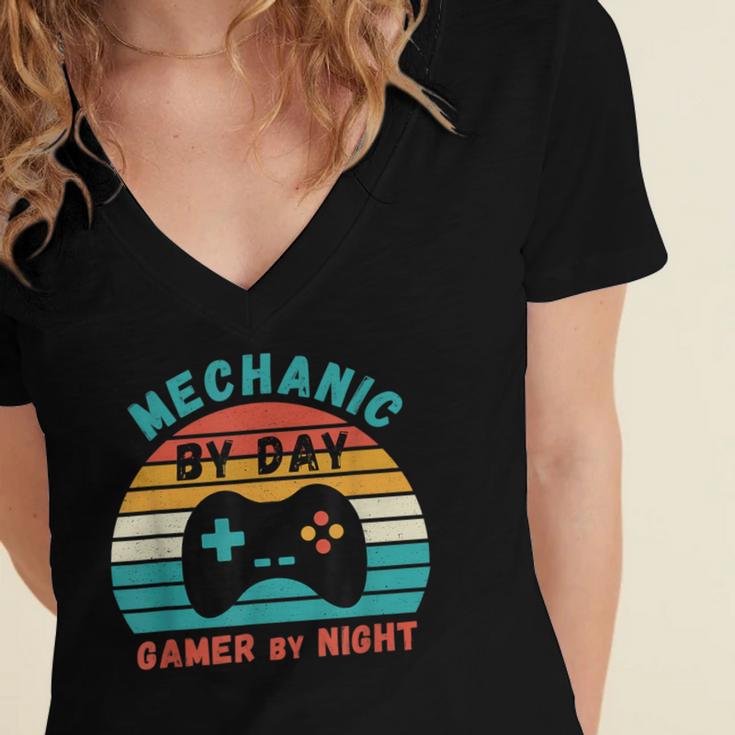 Mechanic Birthday For Graduation Or Christmas Women's Jersey Short Sleeve Deep V-Neck Tshirt