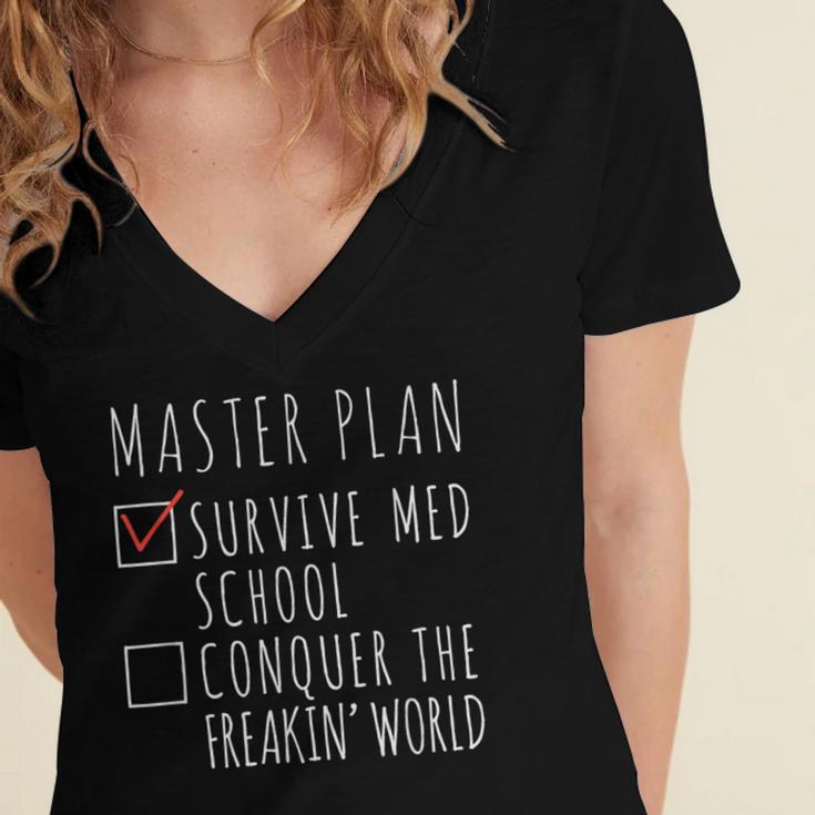 Med School Student Future Doctor Graduation Women's Jersey Short Sleeve Deep V-Neck Tshirt