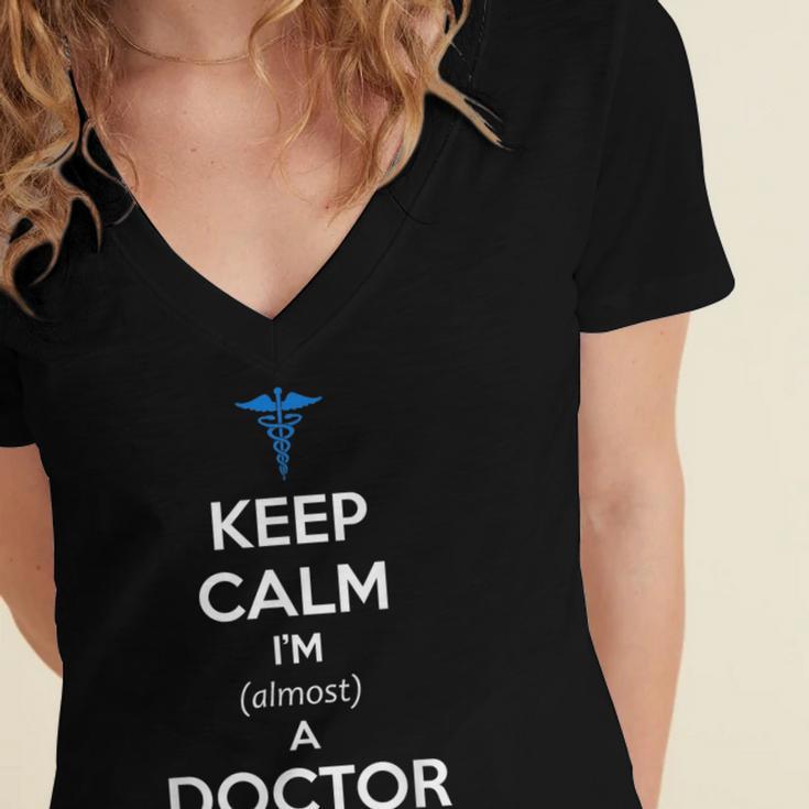 Medical Student Almost Doctor Med School Graduation Women's Jersey Short Sleeve Deep V-Neck Tshirt