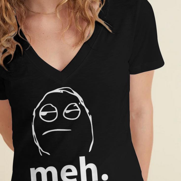Meh Shirt Teacher Idea College Geek Graduation Tshirt Women's Jersey Short Sleeve Deep V-Neck Tshirt