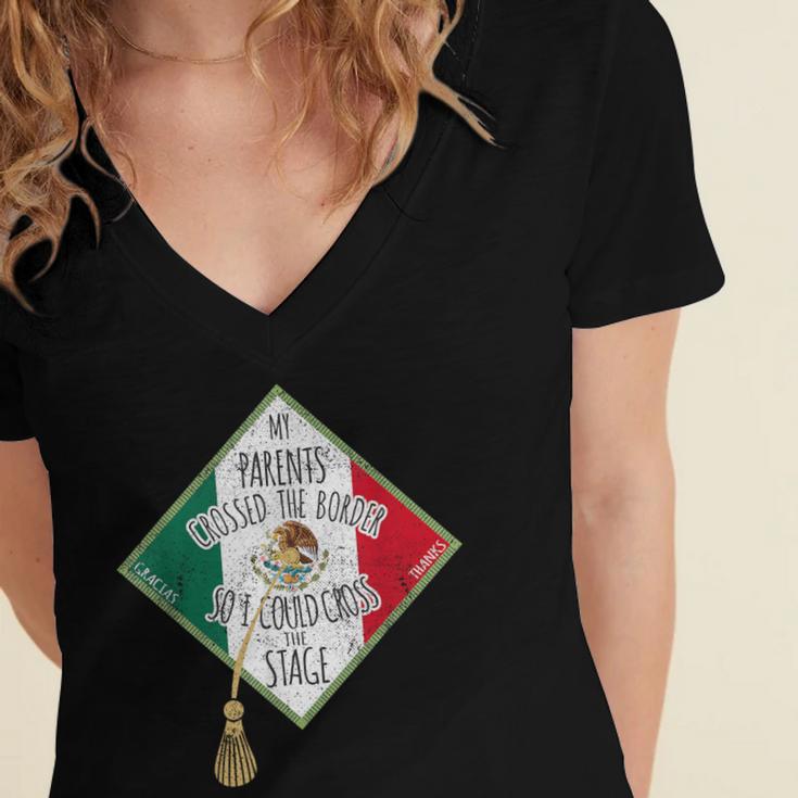 Mexican Pride Graduation 2019 Tshirt Women's Jersey Short Sleeve Deep V-Neck Tshirt