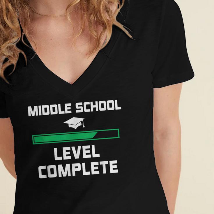 Middle School Graduation Shirt 8th Grade Women's Jersey Short Sleeve Deep V-Neck Tshirt