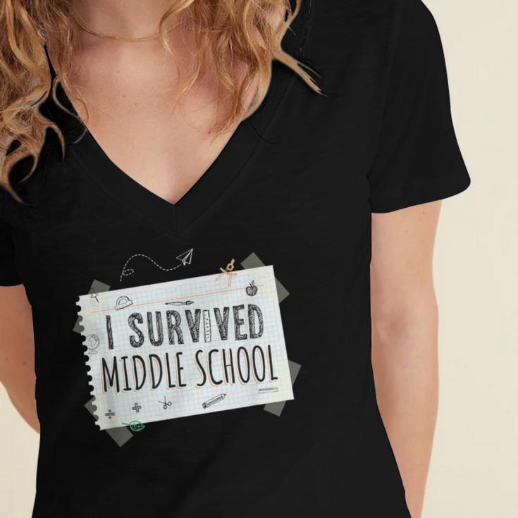 Middle School Graduation Shirts Graduate Grad Women's Jersey Short Sleeve Deep V-Neck Tshirt