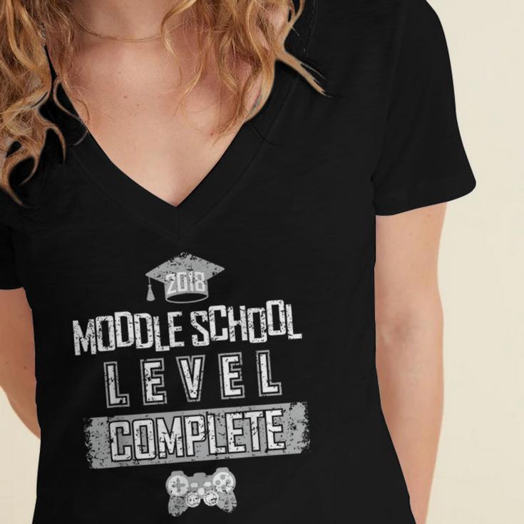 Middle School Graduation Tee Video Gaming Graduate Shirts Women's Jersey Short Sleeve Deep V-Neck Tshirt