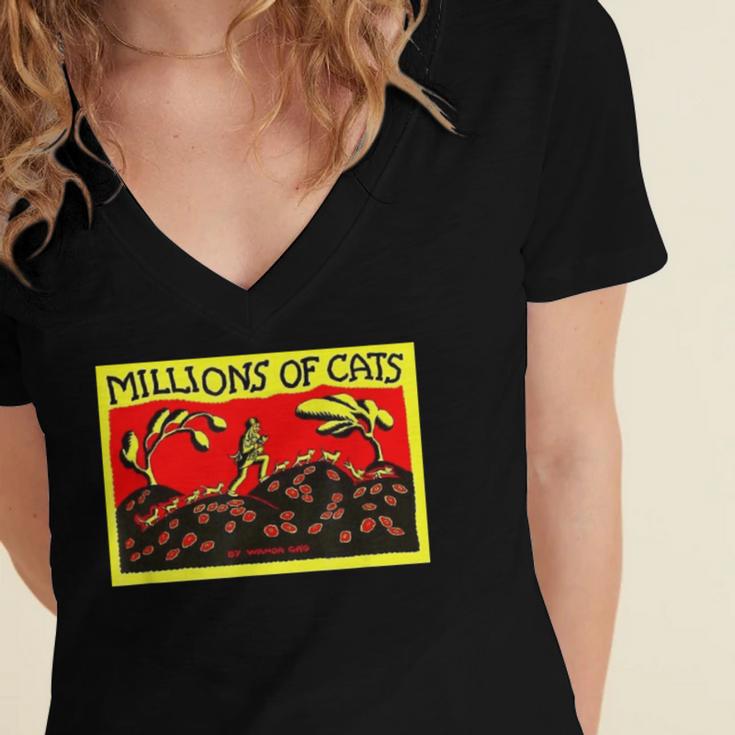 Millions Of Cats Book Cover Women's Jersey Short Sleeve Deep V-Neck Tshirt