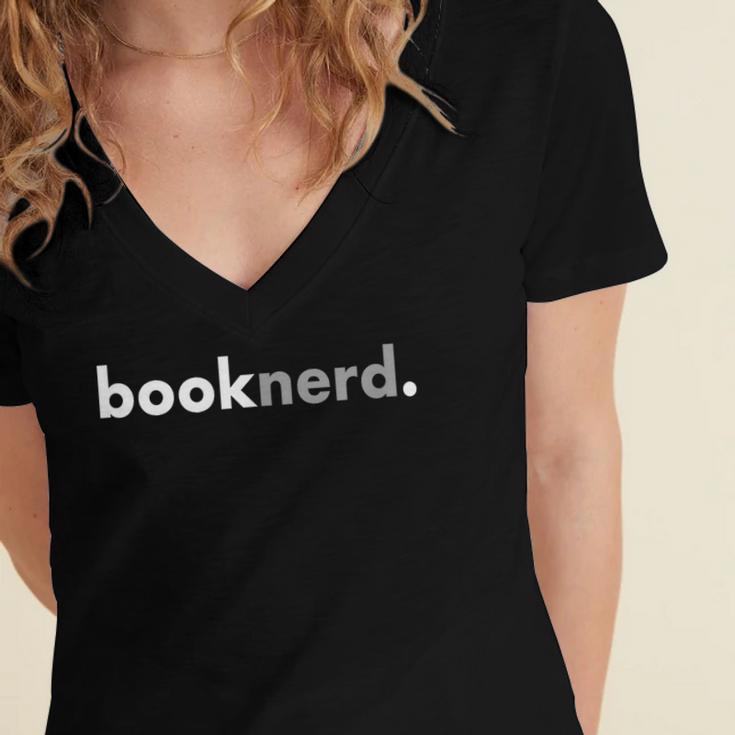 Minimalist Book Lover Book Nerd Women's Jersey Short Sleeve Deep V-Neck Tshirt Minimalist Book Lover Book Nerd Women's Jersey Short Sleeve Deep V-Neck Tshirt