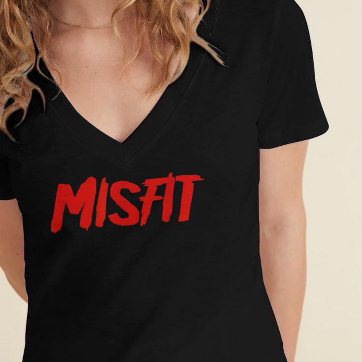 Misfit Outfit And Costume Introvert Apparel Women's Jersey Short Sleeve Deep V-Neck Tshirt