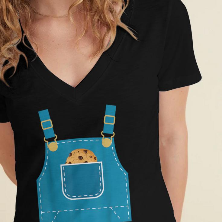 Mouse Halloween Costume Book Cookie Teacher Student Women's Jersey Short Sleeve Deep V-Neck Tshirt