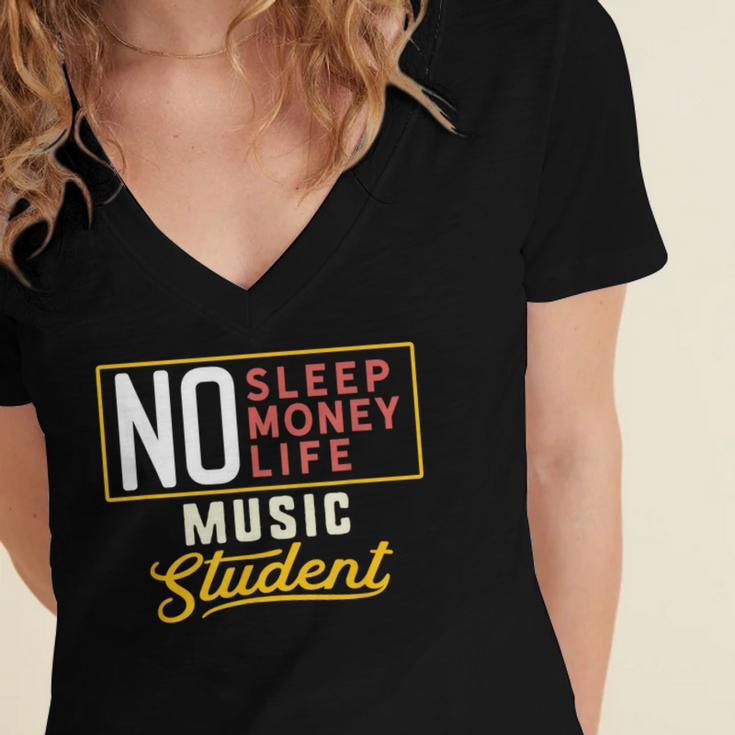 Music Major Student Shirt Graduation College Women's Jersey Short Sleeve Deep V-Neck Tshirt