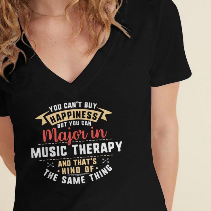 Music Therapy Major Student Shirt Graduation Women's Jersey Short Sleeve Deep V-Neck Tshirt