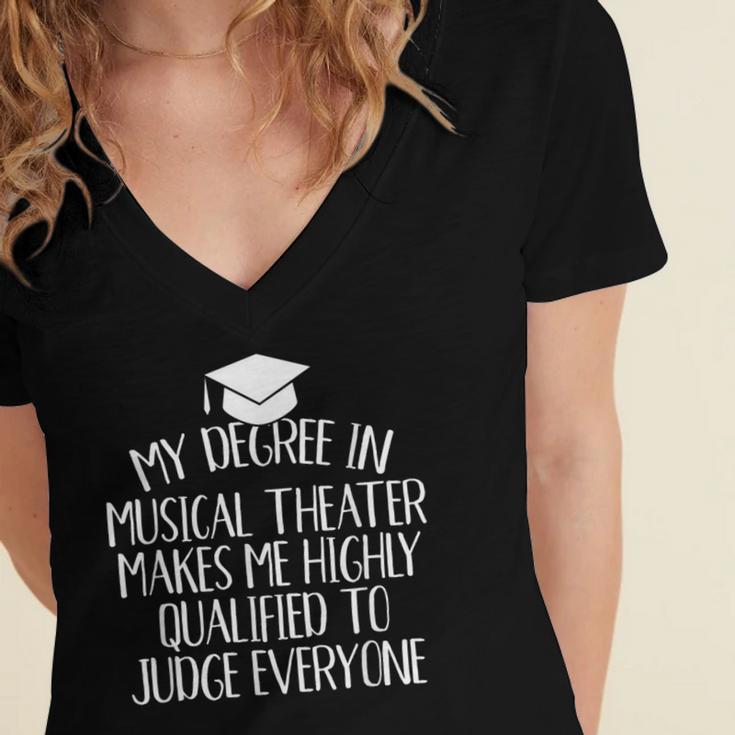 Musical Theater Major Graduation Women's Jersey Short Sleeve Deep V-Neck Tshirt