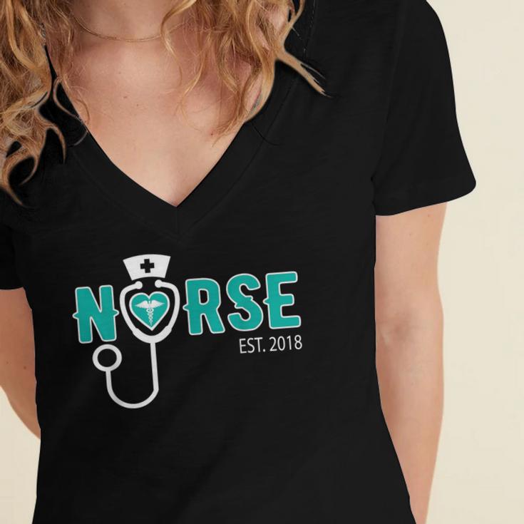 New Grad Nurse Graduation For RN & LPN Women's Jersey Short Sleeve Deep V-Neck Tshirt